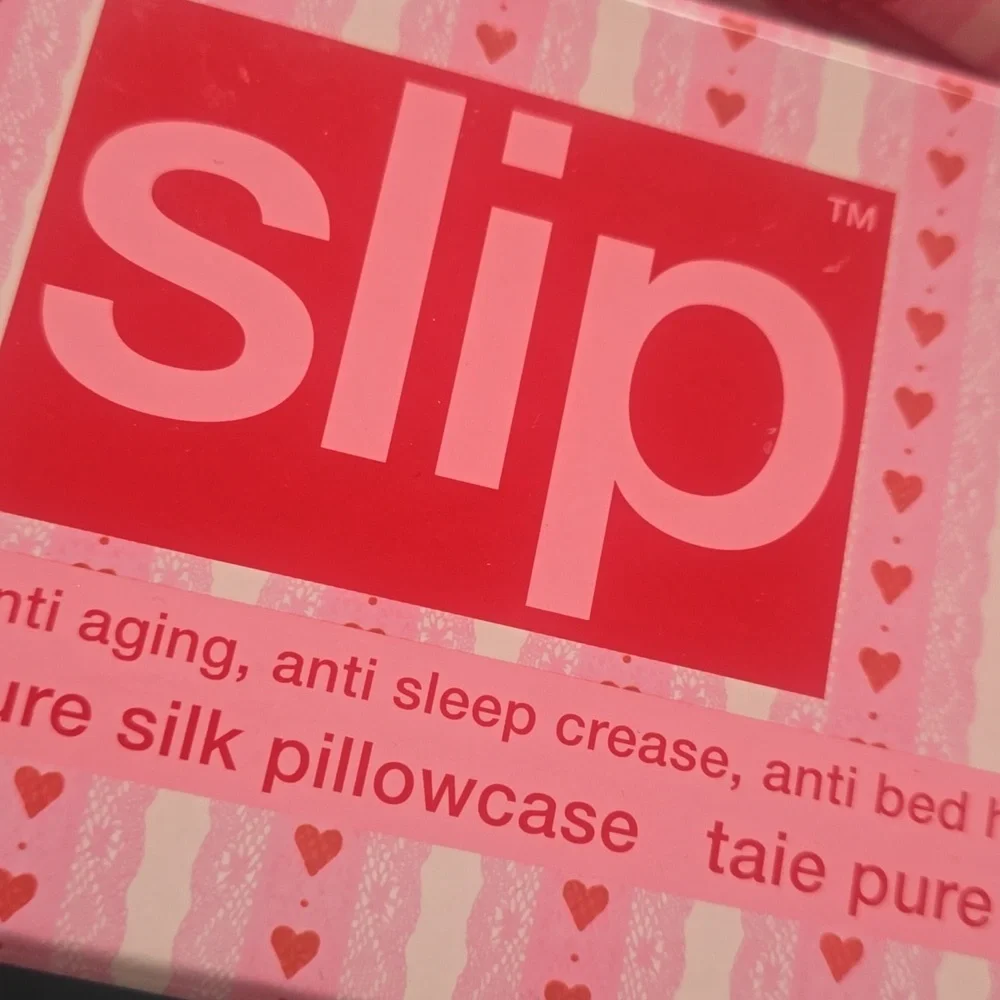 Slip Pure Silk Queen Pillowcases With Lace Trim in Sweetie